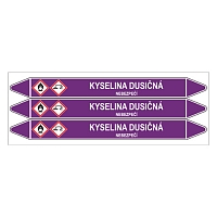 Značení potrubí, kyselina dusičná,3 ks, 355 × 37 mm